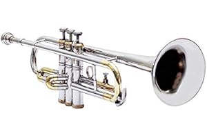 TRUMPET Bb PITCH FOR SALE NICKEL + BRASS COLOR WITH FREE CASE AND MOUTHPIECE
