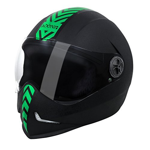 Steelbird SB-50 Adonis Dashing Black Green with Plain visor,600mm