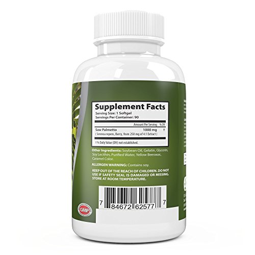 Extra Strength Saw Palmetto 1000 mg Berry Extract Per Softgel Easy