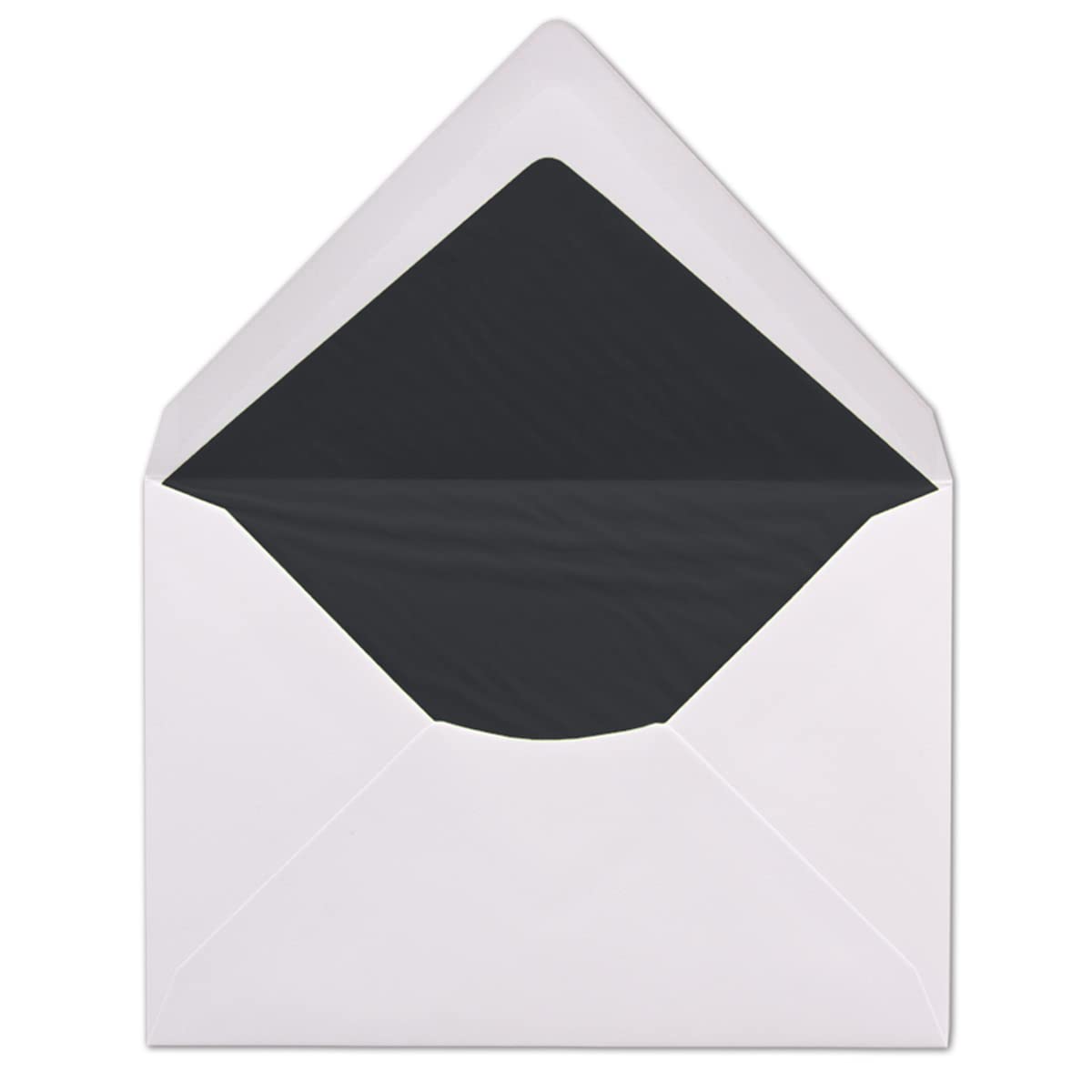 100 DIN C6 envelopes - white lined with black tissue paper - 11.4 x 16.2 cm - 100 g m² wet-glued envelopes without window from your Glüxx agent