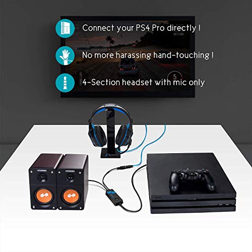 USB Stereo Sound Card - USB to 3.5mm(4 Section) Stereo Audio Adapter, USB to RCA(R/L) Soundcard for PS4 Pro,Gaming Headphone, Desktop Soundbar
