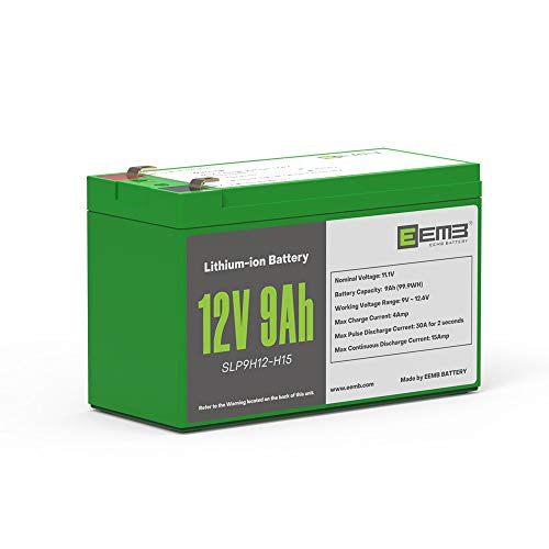 EEMB 12V 9AH Lithiumion Rechargeable Battery Deep Cycle Replace SLA