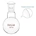 StonyLab Glass 100ml Heavy Wall Single Neck 1 Neck Round Bottom Flask RBF, with 24/40 Standard Taper Outer Joint – 100ml