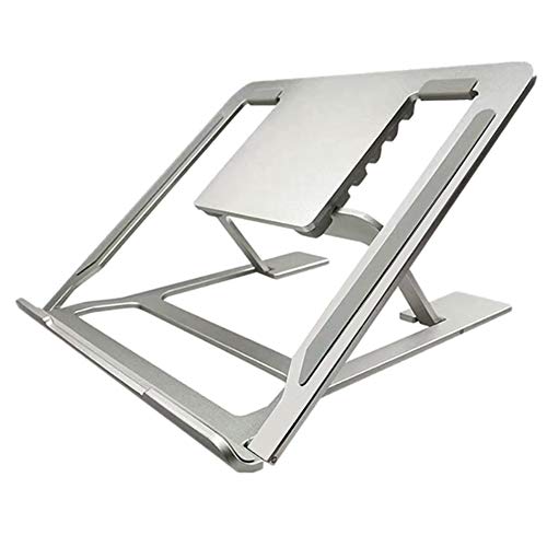 Laptop Stand Portable Adjustable – Aluminum Holder Ergonomic Compactable for Mac Pro/Air/Samsung/Any Notebook 10-17 inches. (Silver)