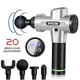 Massage Gun-Professional Deep Tissue Massager for Muscle Tension Relief, 4 Massage Heads, 20-Speed Touch Screen Adjustment