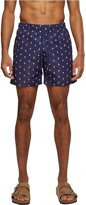 Calções Bermuda de fato de banho masculino, calções de banho para natação, secagem rápida para férias, Cor: flamingo, Tamanho: M