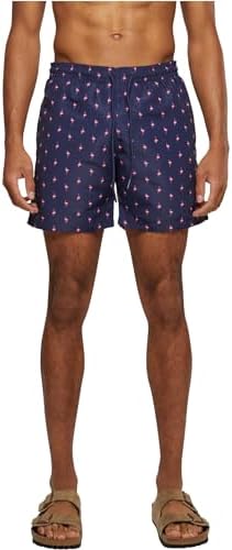 Herren Swim Shorts – Schnelltrocknende Badehose mit Innenslip und Taschen für Strand Pool Urlaub und sportliche Aktivitäten,Flamingo,M