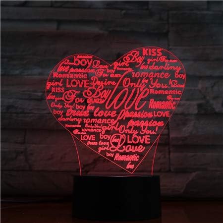 Heart Full of Love | 3D Optical Illusion Hologram Night Lamp | Led Lampeez for Mom/Lady/Girlfriend/Wife/Daughter | Premium Present Idea Present for Her | Remote/Extra Long Cord/USB Adapter