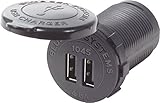 Blue Sea Systems Fast Charge 4.8A Dual USB Charger Socket Mount, 12V/24V