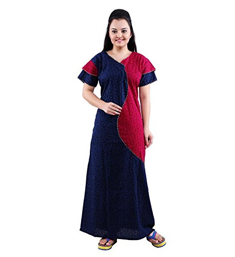 trundz fancy cotton nighty full length | night wear| sleep wear for women |night gown for women