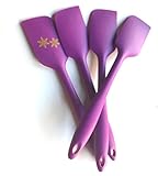 Snowflake Mandala Spatula, Set Of 4 Pcs, By Sililids, Non Stick, Heat Safe, Ergonomic, Steel Core, Seamless Construction, 500 Degree Resistant, BPA Free.