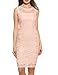 Acevog Women's Elegant Floral Sleeveless Lace Cocktail Evening Dress (XX-Large, Pink)