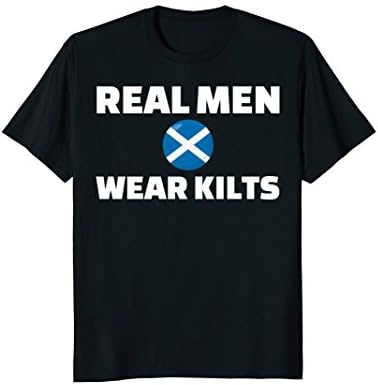 Mens Real Men Wear Kilts Funny Scottish Kilt T-Shirt 3XL Black