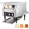 Commercial Conveyor Toaster, 450 Slices/Hour Electric Conveyor Toaster 110V 2600W Stainless Steel Heavy Duty Industrial Toasters w/Independent Temperature Control for Bun Bagel Bread Baked Food Commercial Conveyor Toaster, 450 Slices/Hour Electric Conveyor Toaster 110V 2600W Stainless Steel Heavy Duty Industrial Toasters w/Independent Temperature Control for Bun Bagel Bread Baked Food