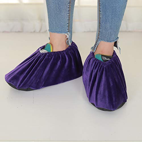 L&C 5 Pairs Non Slip Washable Reusable Shoe Covers For Household Thickened Boot Covers