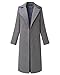 Auxo Women Trench Coat Long Sleeve Pea Coat Lapel Open Front Long Jacket Overcoat Outwear Grey US 8-10/ASIAN L