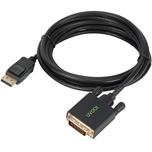 Display Port to DVI Cable 10ft, UVOOI DisplayPort DP to DVI-D Male to Male Adapter Cable for Dell, HP, Lenovo etc- Gold-Plated
