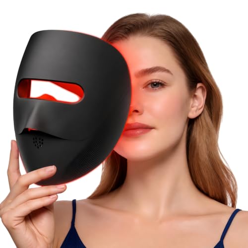 VRAIKO 9D LED Face Mask | Red Light Therapy Mask with 4 Modes, 328 LEDs, 3D Airflow Design & Light-Lock for Ultra-Comfortable Facial Spa | Premium Beauty Gifts for Women Men (Black)