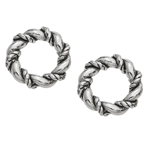 2 pcs Bali 925 Sterling Silver 10mm Heavy Duty Twist Soldered Jump Ring