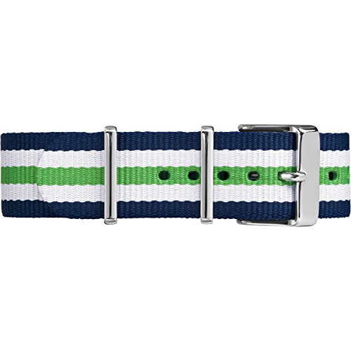 Timex TW7C07000 20mm Blue/White/Green Stripe Double-Layered Nylon Strap