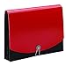 Smead Poly Frequency Expandable File Folders Letter Size, 12 Pockets, Flap & Cord Closure, Red/Black (70866)