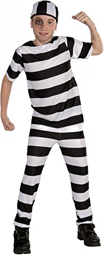 Striped Convict Costume, Child Large