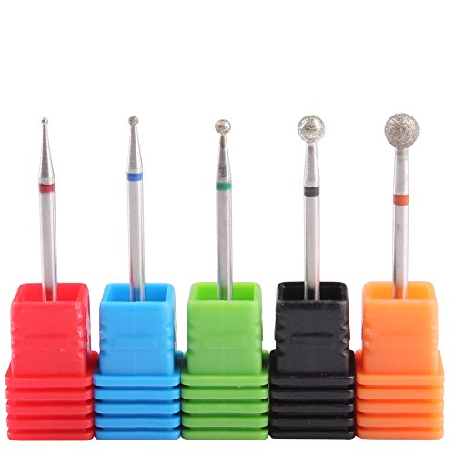MZCMSL 5PCS Nail Drill Bits Ball Head 3/32