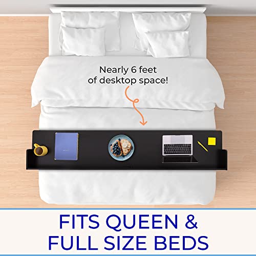 Joy Overbed Table with Wheels for Full/Queen Beds Height Adjustable