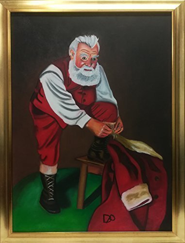 Quadro Babbo Natale.Quadro La Vestizione Di Babbo Natale Idea Regalo Originale Per Natale Dimensioni 70 X 100 Fornito Con Cornice Color Oro Amazon It Handmade