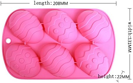 Freshyware 6 Cavity Special Easter EGG Shaped Silicone Mold for Soap Making Mini Bath Bomb Crafts Candy Chocolate bar Assort Color Design 42