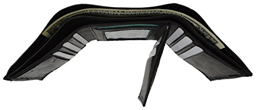 Mens Black Leather Wallet Lamb Classic Trifold by Marshal wallet