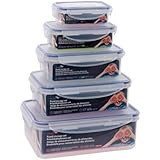 Maturi Plastic Microwaveable AIR Tight Food Containers (Set of 5)