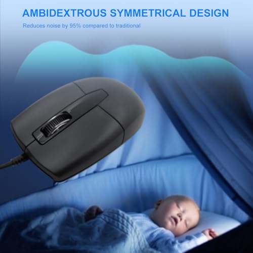 LOONASA USB C Wired Mouse, Type C Optical Mouse, Portable Silent Comfortable, for Laptop, Mac, MacBook, Android, PC, Black