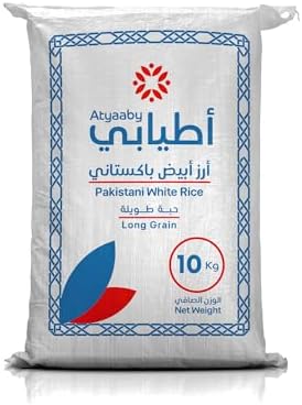 Atyaaby Pakistani White Rice 10kg- Premium Long Grain White Rice- Soft ...