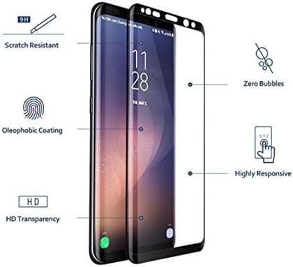 4D Samsung Galaxy S9 Plus full Coverage Curved Screen Protector [9H Hardness] [Anti Scratch] [Anti Bubble] Ultra Clear Tempered Glass [Ultra Thin 0.26 mm] (1 Pack)