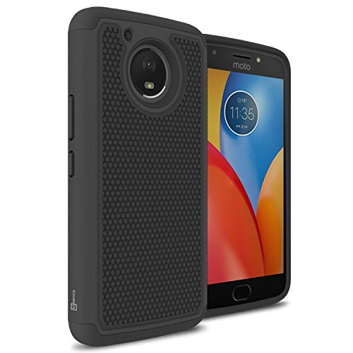 Moto E4 Plus Case (USA Version Only), Moto E Plus 4th Generation Case, CoverON HexaGuard Series Protective Hybrid Hard Phone Cover - Black
