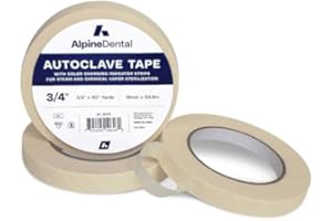 55DENTAL 60 Yd. Roll of Autoclave Tape 3/4" – Indicates Sterilization for Dental Tools, Surgical Instruments & Tattoo Accessories – Heat Tape for Chemical & Autoclave Sterilizers