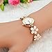 Ikevan Ikevan Newest Fashion Daisies Flower Rose Gold Bracelet Wrist Watch Jewelry Bangle Gift for Women Girls