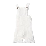 Tangc Newborn Baby Infant Knitted Mohair Rompers Overalls Photography Props Outfits (white)