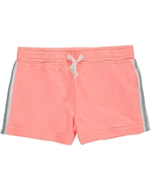 Carters Baby Girls Sparkle Side Stripe Neon French Terry Shorts Peach 24M