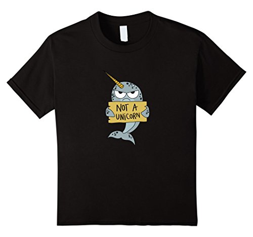 Kids Not A Unicorn Narwhal T-Shirt Funny Narwhal Shirt 8 Black