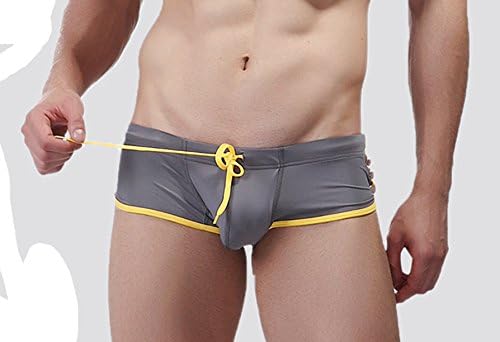 Men's Summer Fashion Swimwear Swimming Trunks Underwear (Grey Size L)