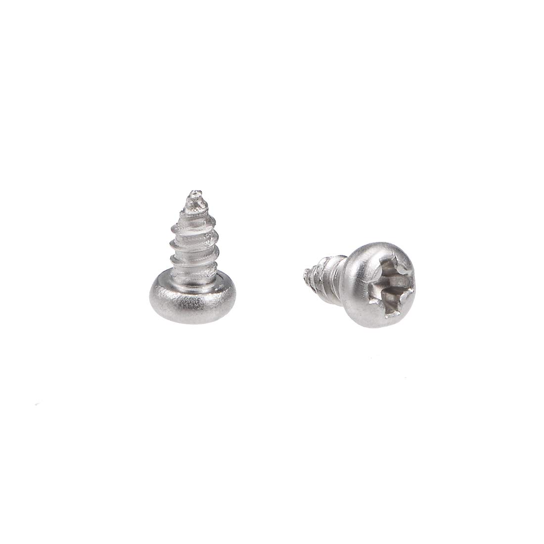 sourcing map 2x4mm Self Tapping Screws Phillips Pan Head Screw 316 Stainless Steel Fasteners Bolts 50Pcs