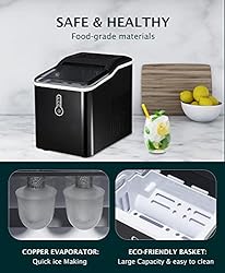 Ice Maker Machine for Countertop, 9 Ice Cubes Ready