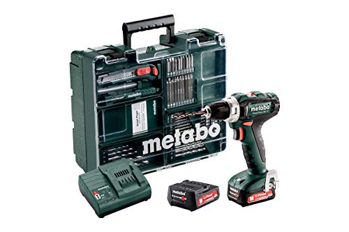 Metabo Akku Bohrschrauber BL 12 Set (mit Akku 2,0 Ah, 12 V, Akkuschrauber mit Koffer + Zubehör, inkl. Ladegerät…