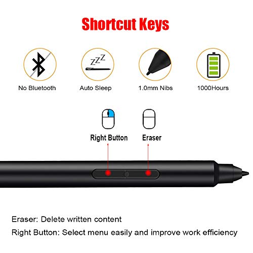 Surface Pen, Surface Pen for Surface Pro 4 and Surface Pro 3,4096 Levels of Pressure for High-Fidelity Writing, Drawing or Painting (Black)