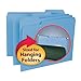 Smead Interior File Folder, 1/3-Cut Tab, Letter Size, Blue, 100 per Box (10239)