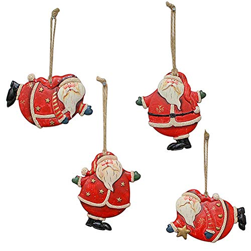WHY Decor Cute Resin Santa Claus Tree Ornament Decorative Hanging Santa Claus  Decoration Santa Claus ornament Xmas Ornament Holiday Decor for Home Party Set of 6 - Thumbnail 7