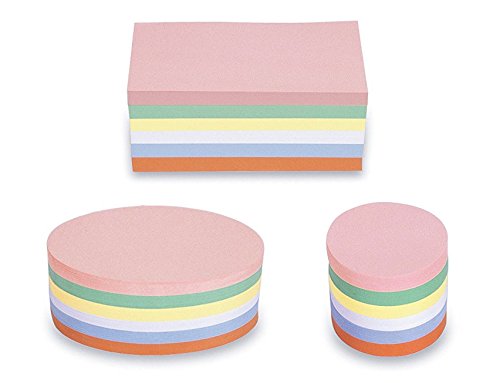 magnetoplan Set of 3 Presentation Cards – Rectangle Oval Round – 750 Colourful Cards for Presentation Assorted Colours + 90 Adhesive Dots 19 mm