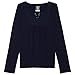 French Toast Girls' Long Sleeve Lace up Neck Peasant Top